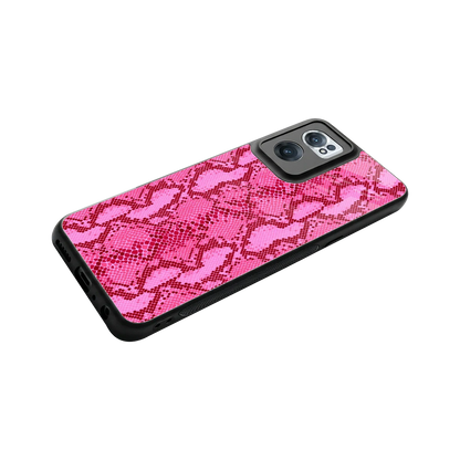 Pink Serpent stylish phone case for oneplus nord ce 2 | glossy glass and slim fit