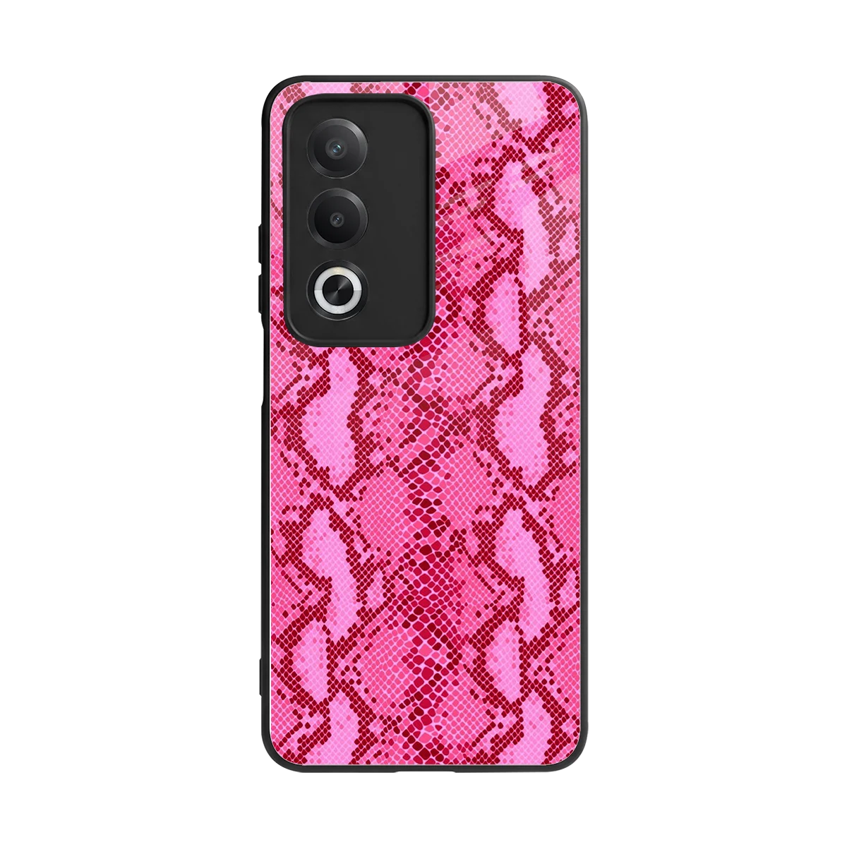 Pink Serpent back phone cover | glass case for oppo a3 pro