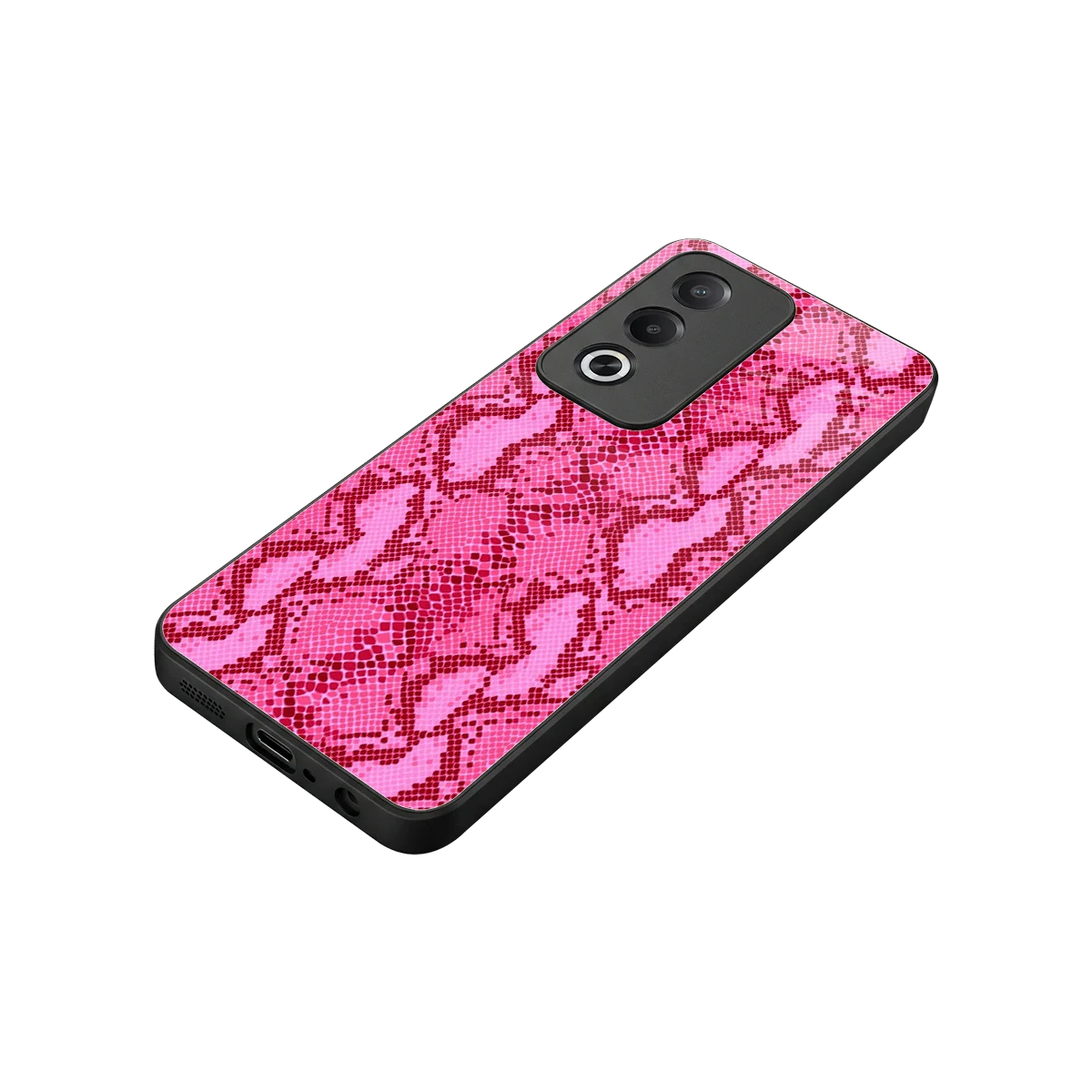 Pink Serpent stylish phone case for oppo a3 pro | glossy glass and slim fit