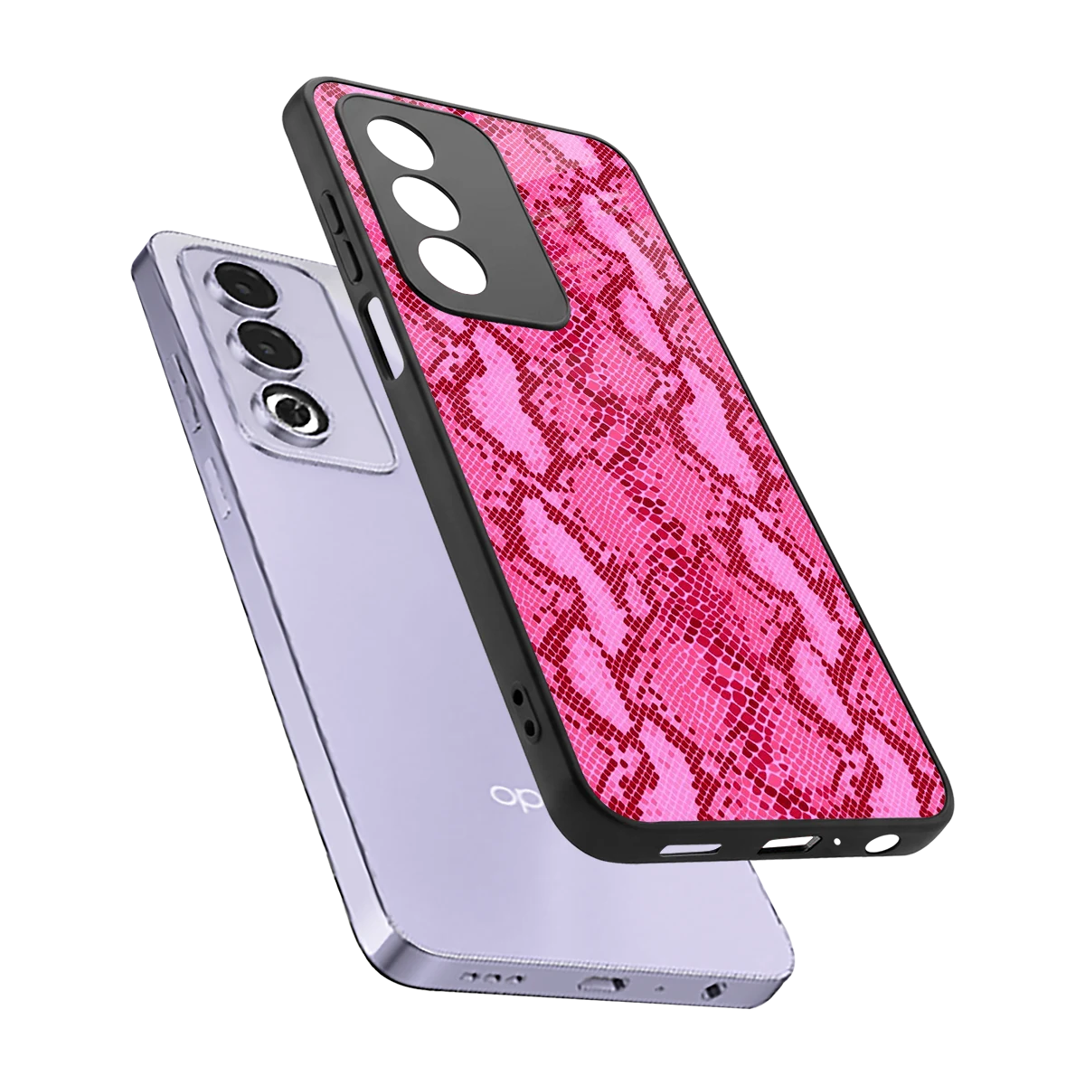 Pink Serpent sleek oppo a3 pro cover with tempered glass back and TPU edges