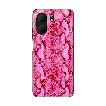 Pink Serpent back phone cover | glass case for oppo a5x 5g