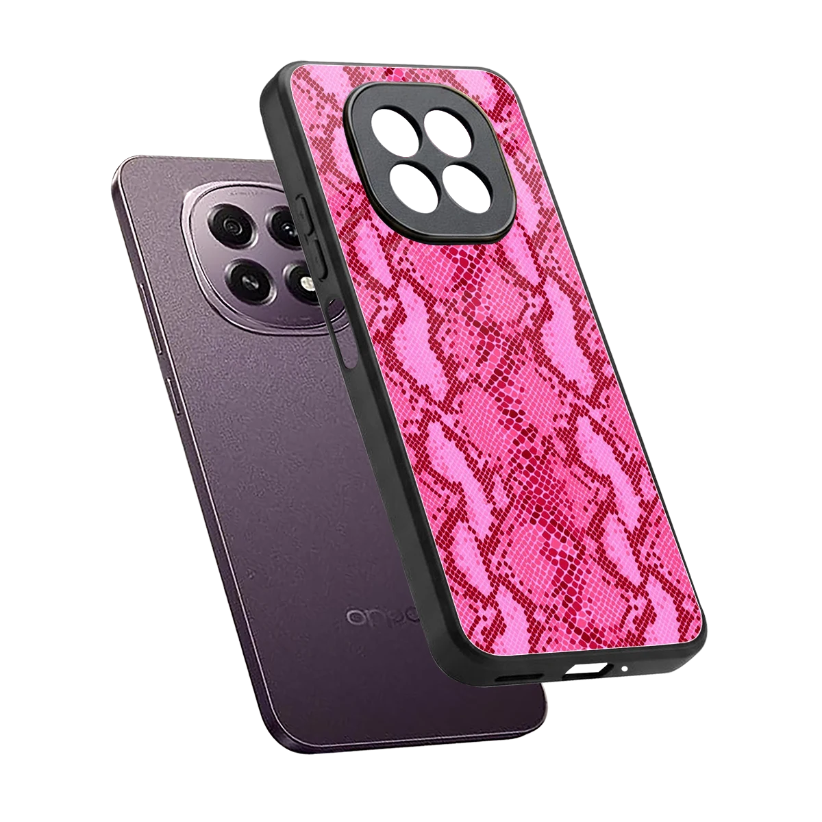 Pink Serpent sleek oppo f29 5g cover with tempered glass back and TPU edges