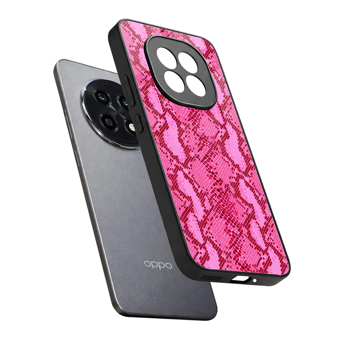 Pink Serpent sleek oppo f29 pro 5g cover with tempered glass back and TPU edges
