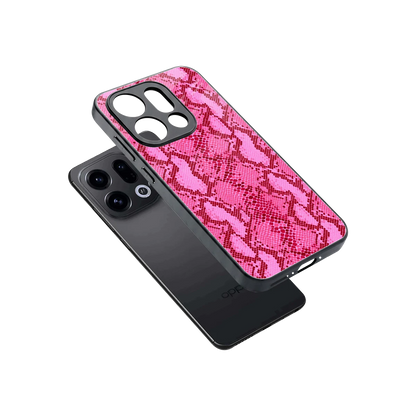 Pink Serpent sleek oppo find x9 cover with tempered glass back and TPU edges