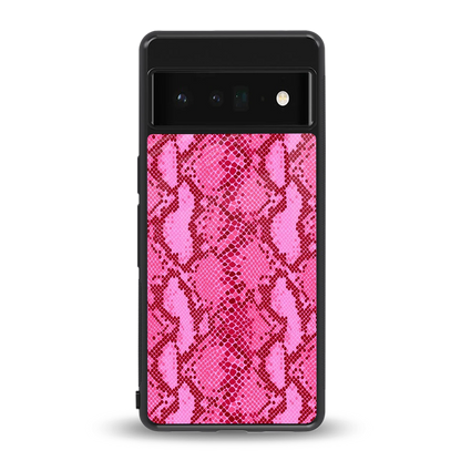 Pink Serpent back phone cover | glass case for google pixel 6 pro