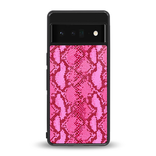 Pink Serpent back phone cover | glass case for google pixel 6 pro