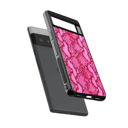 Pink Serpent sleek google pixel 6 pro cover with tempered glass back and TPU edges
