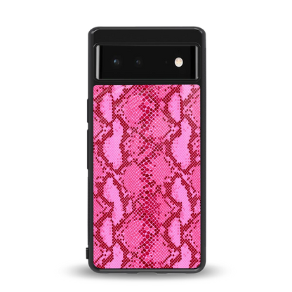 Pink Serpent back phone cover | glass case for google pixel 6