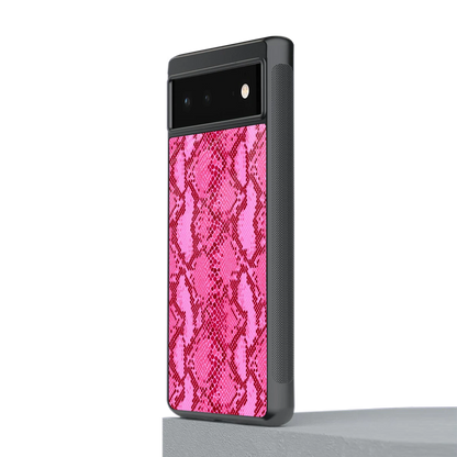 Pink Serpent stylish phone case for google pixel 6a | glossy glass and slim fit