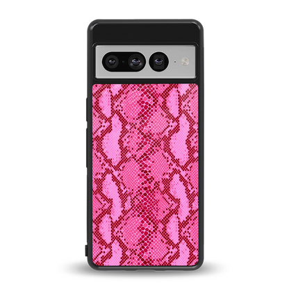 Pink Serpent back phone cover | glass case for google pixel 7 pro
