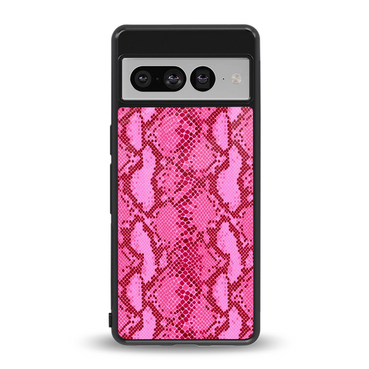 Pink Serpent back phone cover | glass case for google pixel 7 pro