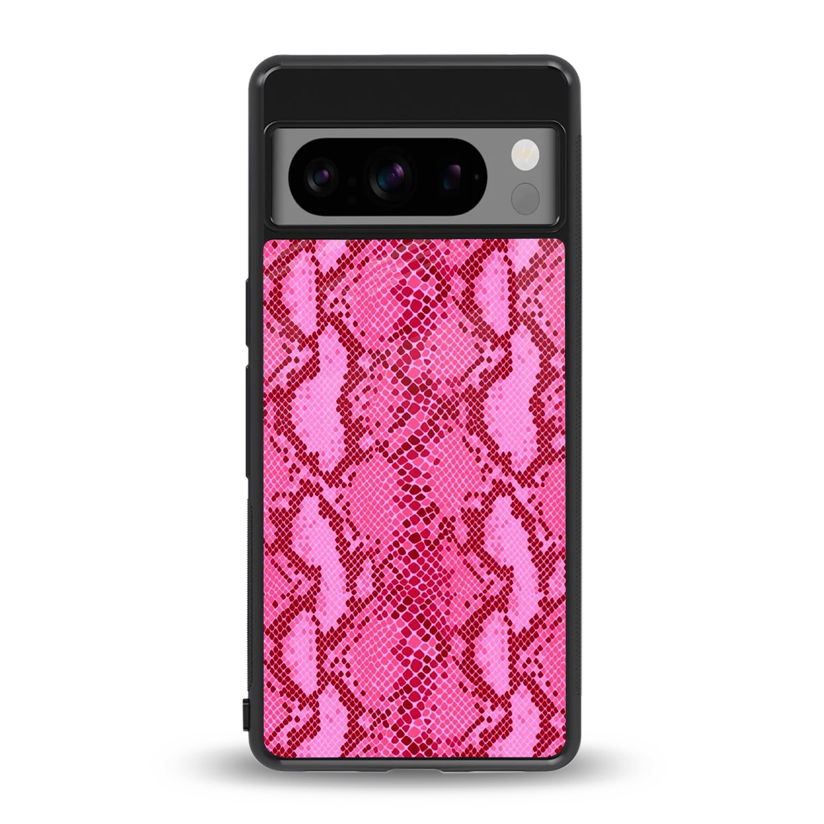 Pink Serpent back phone cover | glass case for google pixel 8 pro