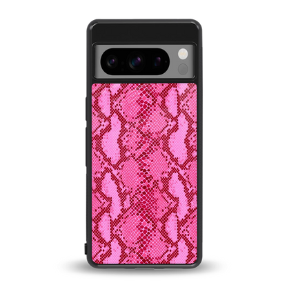 Pink Serpent back phone cover | glass case for google pixel 8 pro