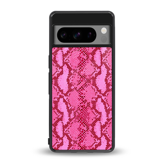 Pink Serpent back phone cover | glass case for google pixel 8 pro