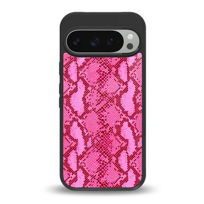 Pink Serpent back phone cover | glass case for google pixel 9 pro