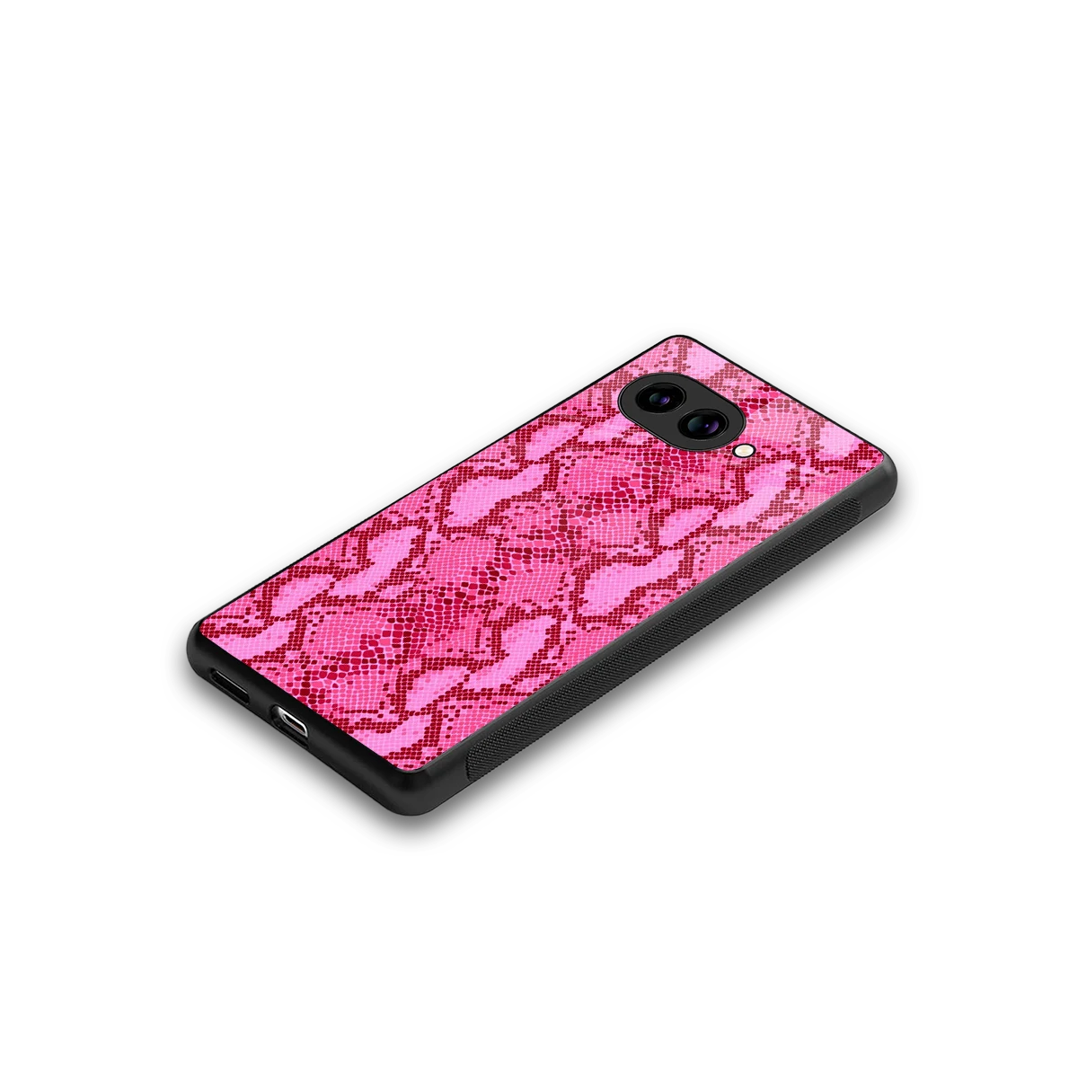 Pink Serpent stylish phone case for google pixel 10a | glossy glass and slim fit