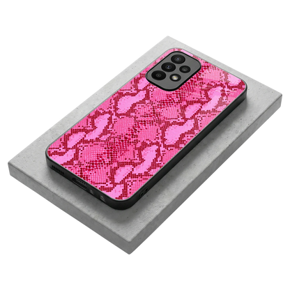Pink Serpent stylish phone case for samsung galaxy a23 | glossy glass and slim fit