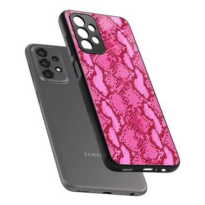Pink Serpent sleek samsung galaxy a23 cover with tempered glass back and TPU edges