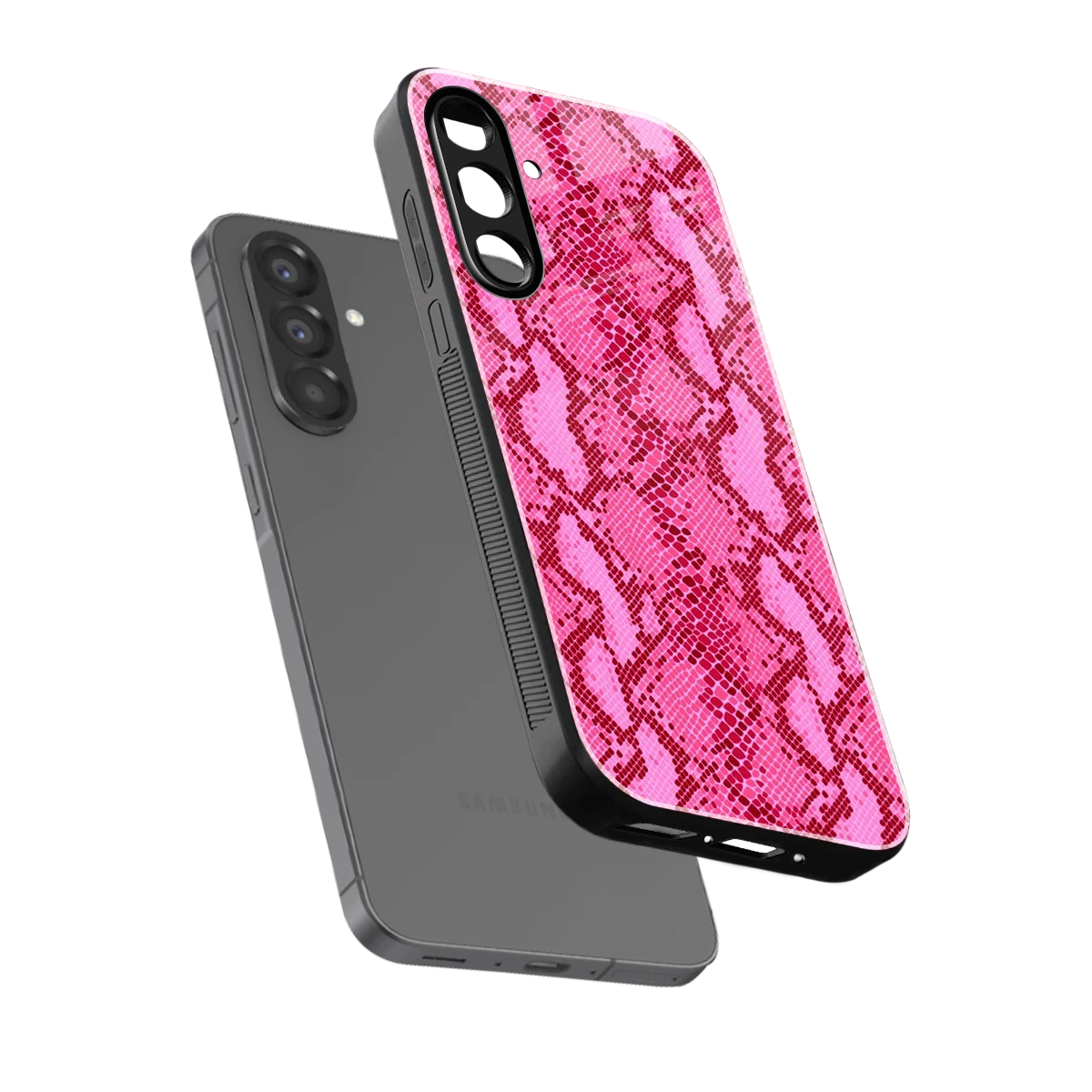 Pink Serpent sleek samsung galaxy a36 5g cover with tempered glass back and TPU edges