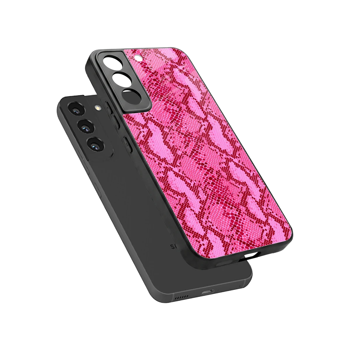 Pink Serpent sleek samsung galaxy s22 cover with tempered glass back and TPU edges