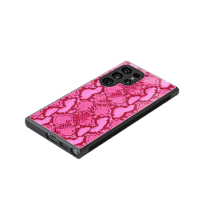 Pink Serpent stylish phone case for samsung galaxy s23 ultra | glossy glass and slim fit