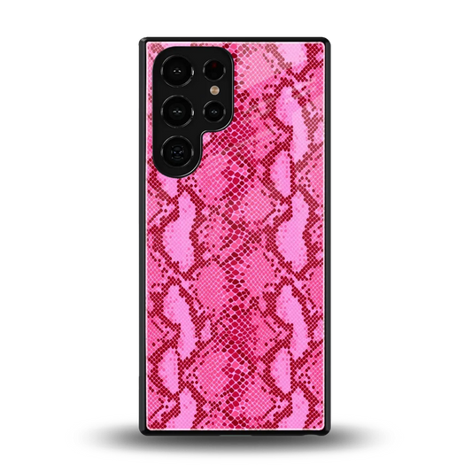Pink Serpent back phone cover | glass case for samsung galaxy s25 ultra