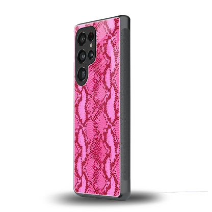 Pink Serpent samsung galaxy s25 ultra mobile cover | shockproof glass phone case