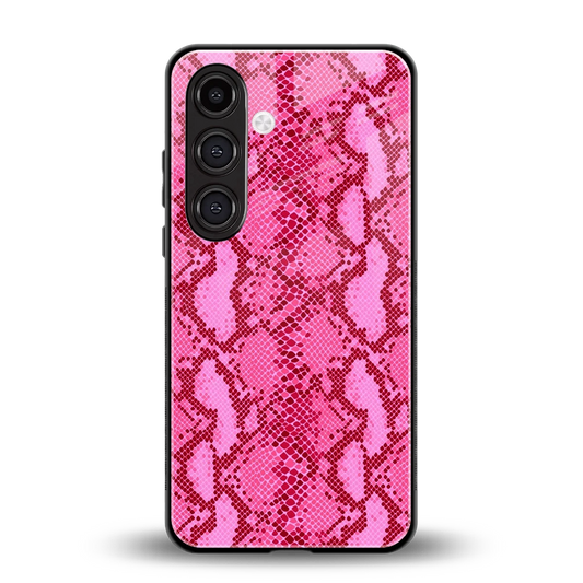 Pink Serpent back phone cover | glass case for samsung galaxy s25