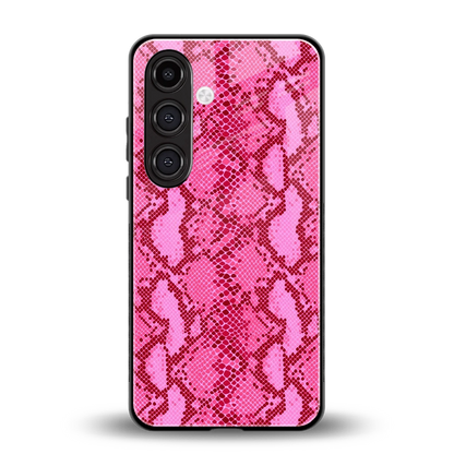 Pink Serpent back phone cover | glass case for samsung galaxy s24