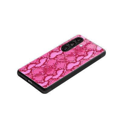 Pink Serpent stylish phone case for samsung galaxy s23 fe | glossy glass and slim fit