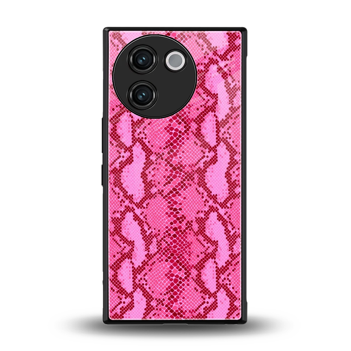 Pink Serpent back phone cover | glass case for vivo v30e