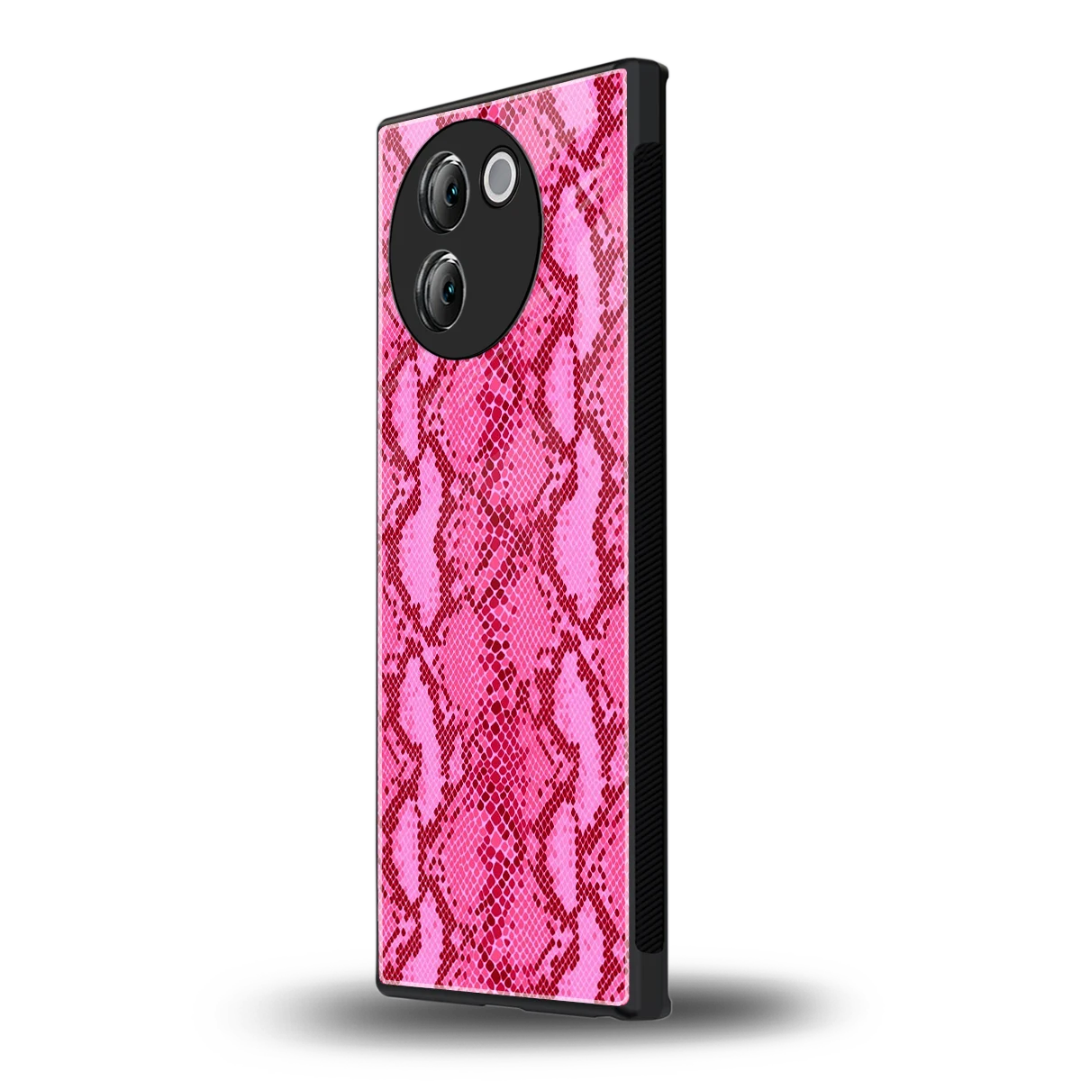 Pink Serpent vivo v30e mobile cover | shockproof glass phone case