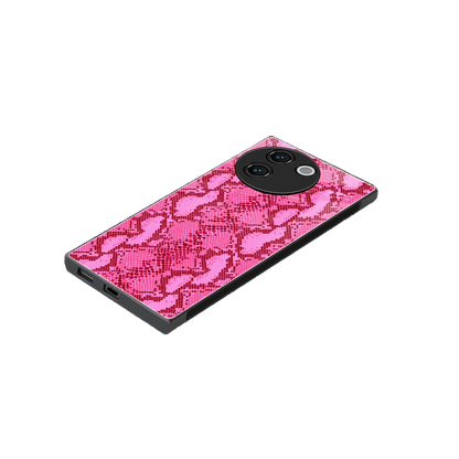 Pink Serpent stylish phone case for vivo v30e | glossy glass and slim fit
