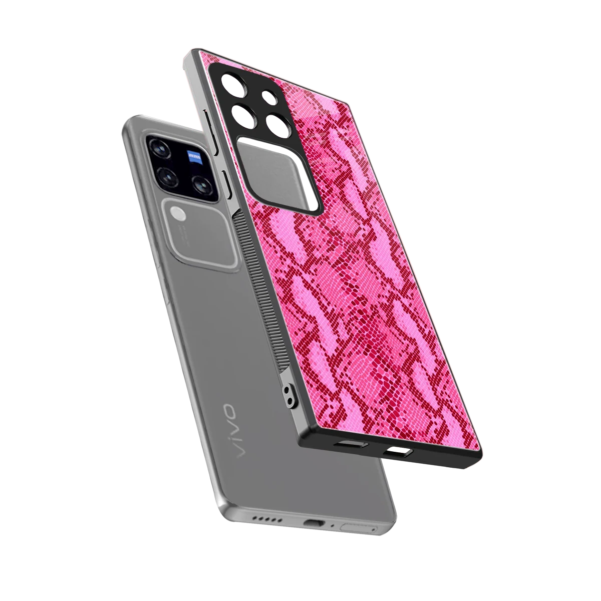 Pink Serpent sleekvivo v30 pro cover with tempered glass back and TPU edges