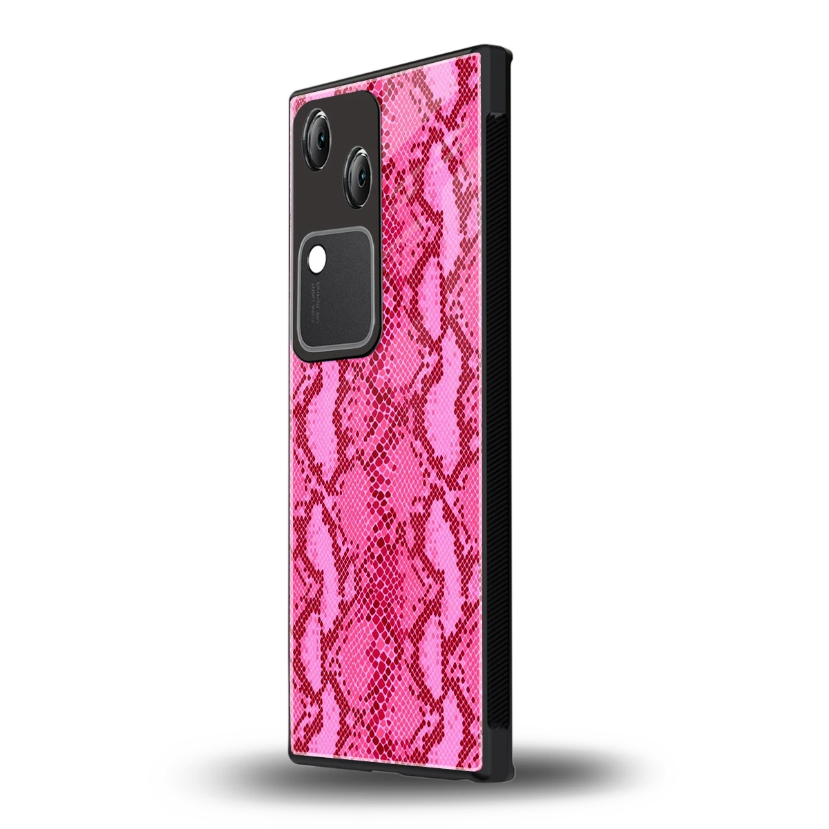 Pink Serpent vivo v30 mobile cover | shockproof glass phone case