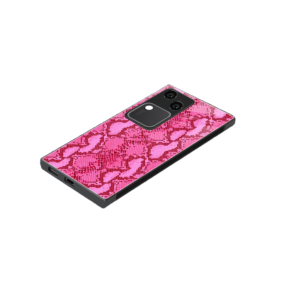 Pink Serpent stylish phone case for vivo v30 | glossy glass and slim fit