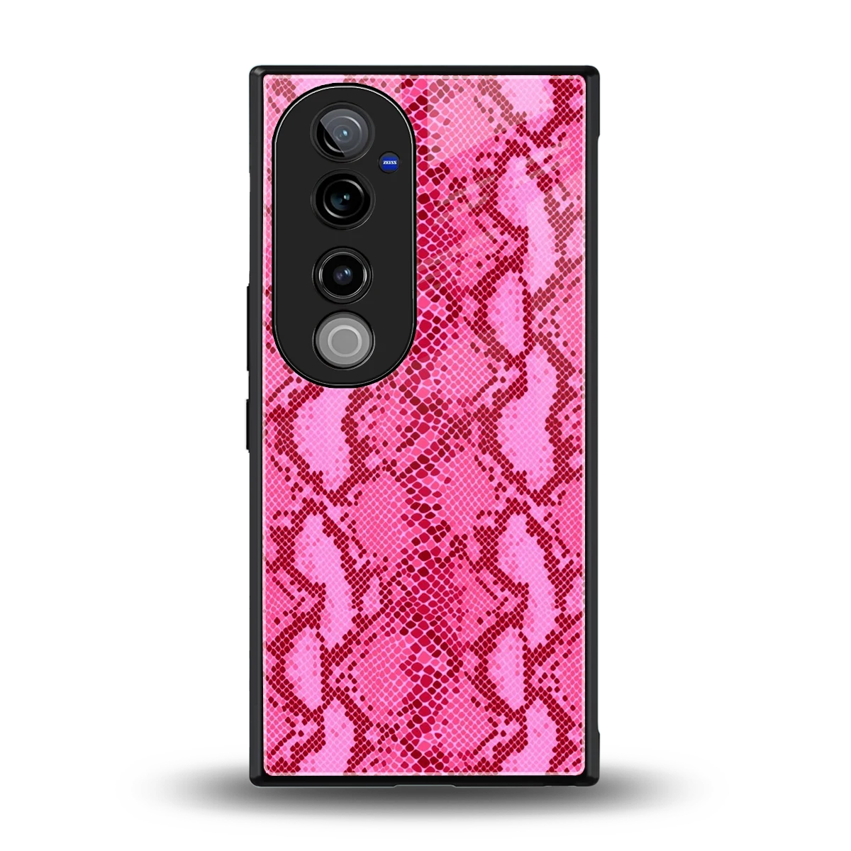 Pink Serpent back phone cover | glass case for vivo v40 pro