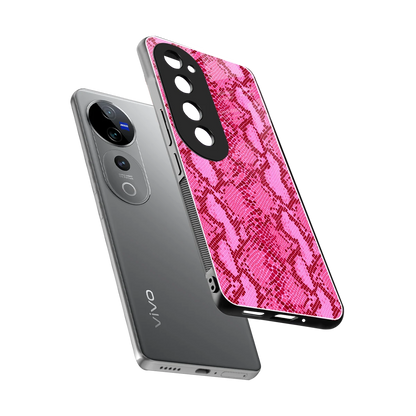 Pink Serpent sleek vivo v40 pro cover with tempered glass back and TPU edges