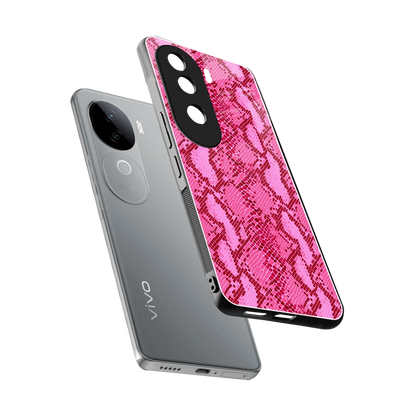 Pink Serpent sleek vivo v40e cover with tempered glass back and TPU edges