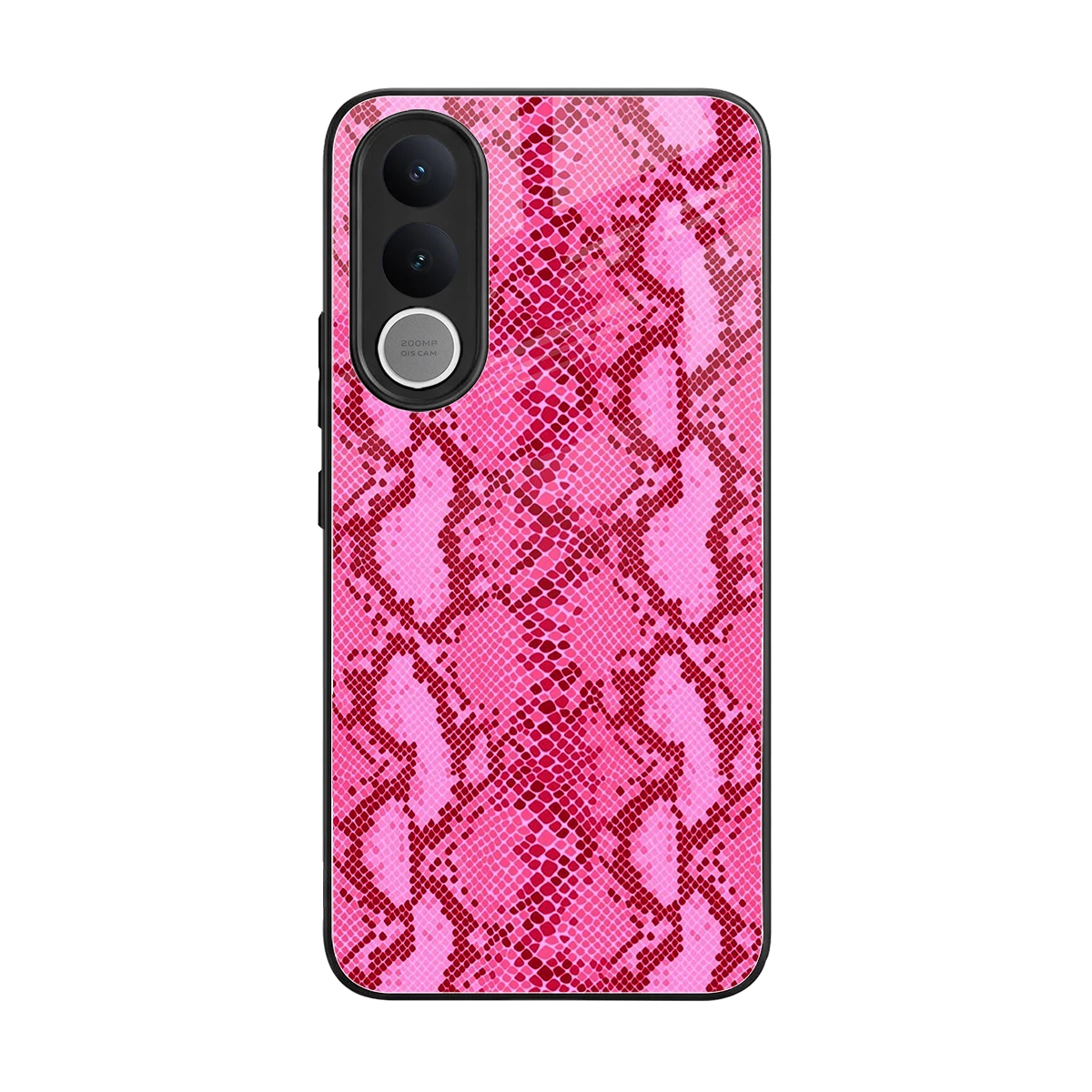 Pink Serpent back phone cover | glass case for vivo v70 fe