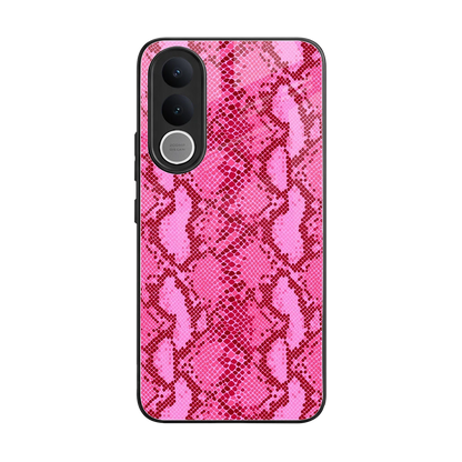 Pink Serpent back phone cover | glass case for vivo v70 fe