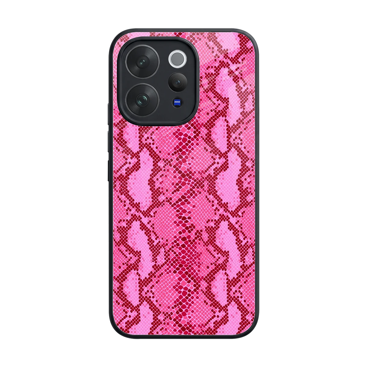 Pink Serpent back phone cover | glass case for vivo v70 elite