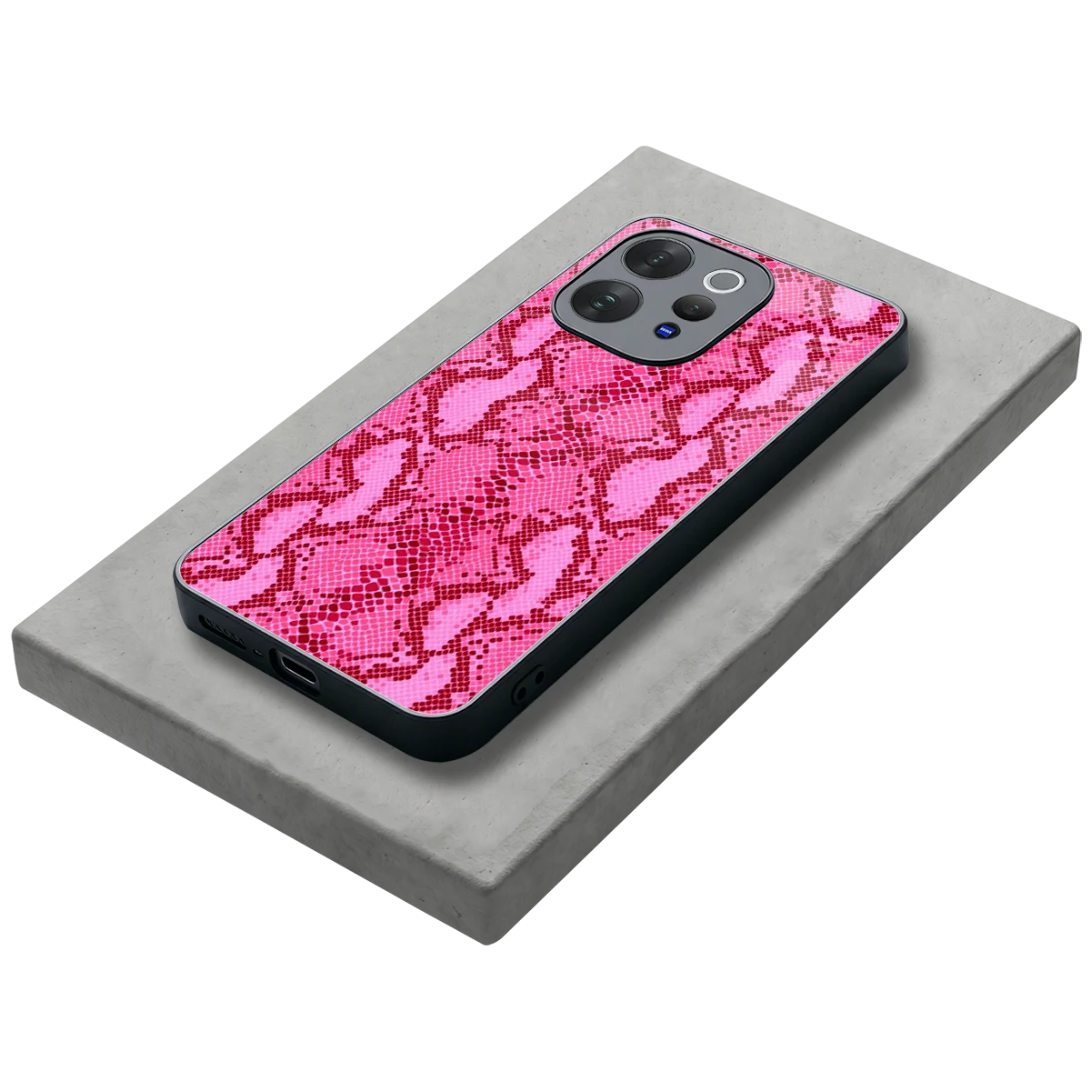 Pink Serpent stylish phone case for vivo v70 elite | glossy glass and slim fit