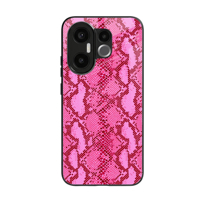 Pink Serpent back phone cover | glass case for vivo x200 fe