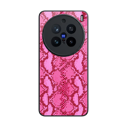 Pink Serpent back phone cover | glass case for vivo x200 pro