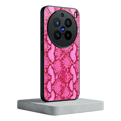 Pink Serpent vivo x200 pro mobile cover | shockproof glass phone case