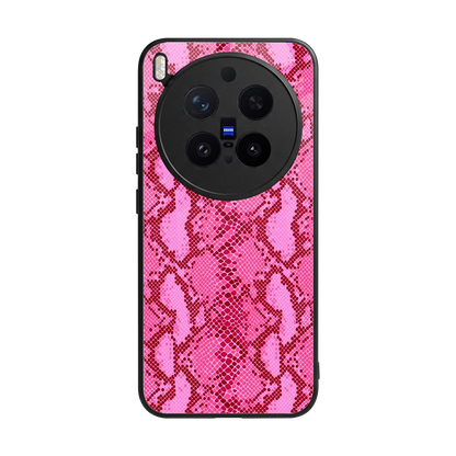 Pink Serpent back phone cover | glass case for vivo x300 pro