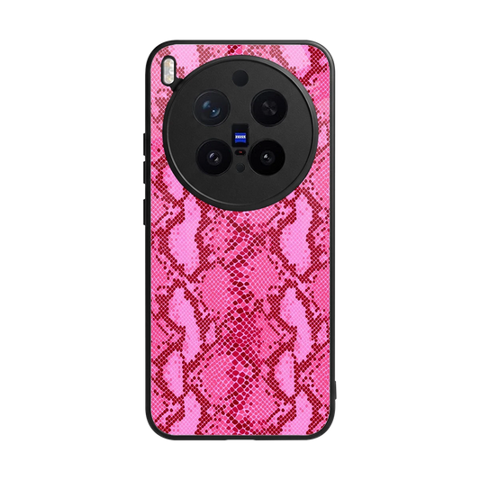 Pink Serpent back phone cover | glass case for vivo x300 pro