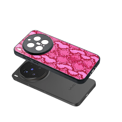 Pink Serpent sleek vivo x300 pro cover with tempered glass back and TPU edges
