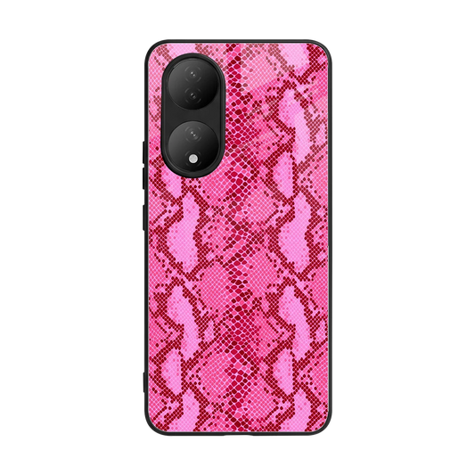 Pink Serpent back phone cover | glass case for Vivo-y100
